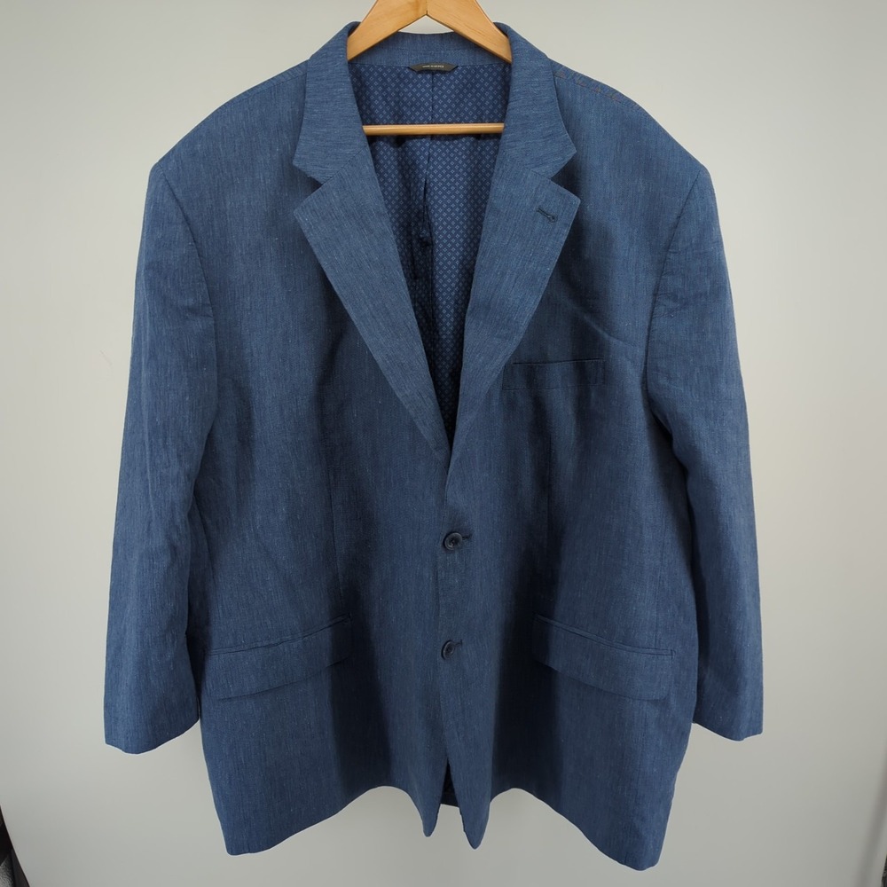 Women’s Blue Linen-Blend Blazer Jacket